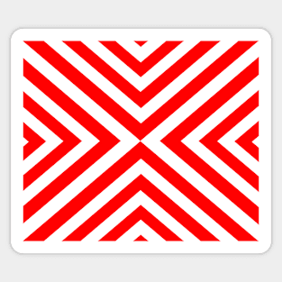 Abstract triangles geometric pattern - red and white. Sticker